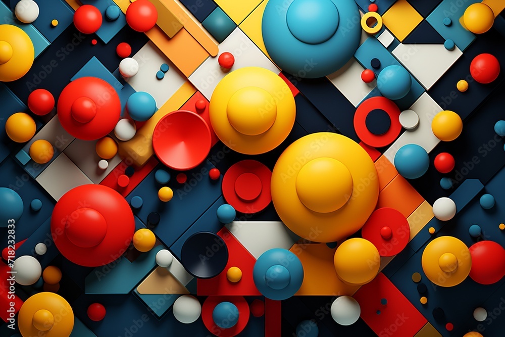 Poster immerse yourself in the mesmerizing world of geometric art with this intriguing 3d representation