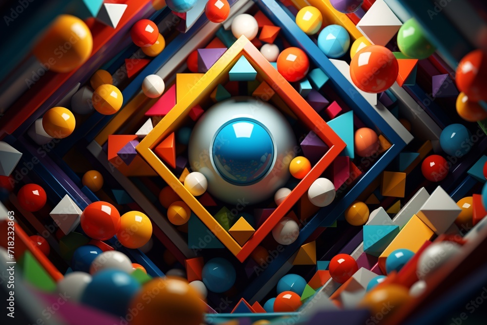 Poster immerse yourself in the mesmerizing world of geometric art with this intriguing 3d representation