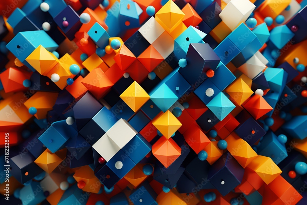 Poster immerse yourself in the mesmerizing world of geometric art with this intriguing 3d representation
