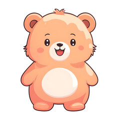 A Peach Fuzz  Color Bear Illustration with Transparent Background
