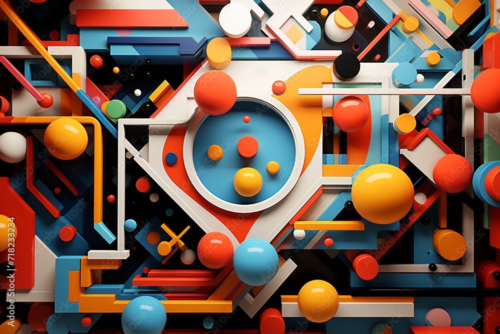 Poster immerse yourself in the mesmerizing world of geometric art with this intriguing 3d representation