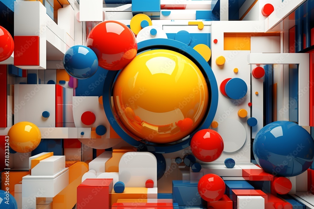 Poster immerse yourself in the mesmerizing world of geometric art with this intriguing 3d representation