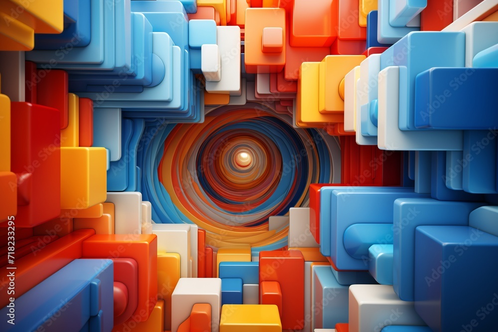 Poster immerse yourself in the mesmerizing world of geometric art with this intriguing 3d representation