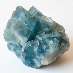 Aquamarine crystal on white background
