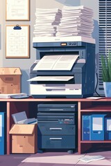 A stack of papers neatly arranged on a desk. Suitable for office, paperwork, organization, or administrative concepts