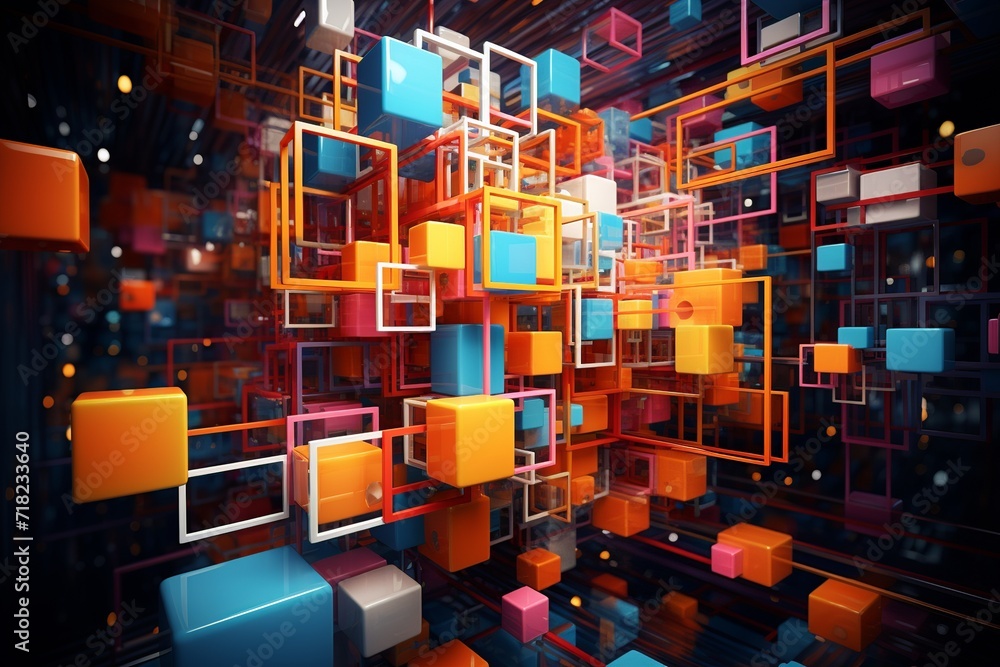 Poster immerse yourself in the mesmerizing world of geometric art with this intriguing 3d representation