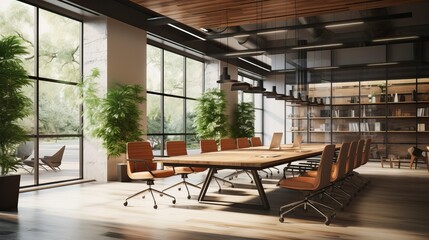 Obraz premium Cozy Office Meeting Space Interior