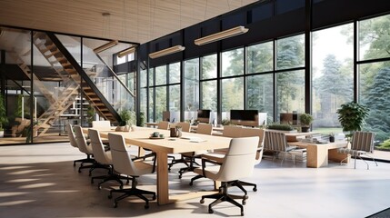 Fototapeta premium Cozy Office Meeting Space Interior