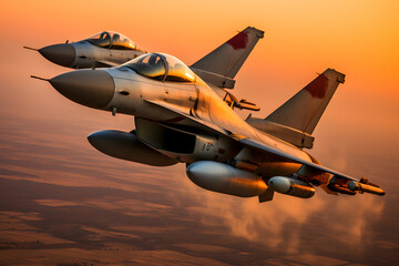 Modern stealth fighter plane. Flight in formation, flyby and landing, take off bombing, dog fight, firing missile.