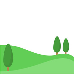 Green hills landscape Illustration 