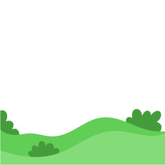 Fototapeta premium Green hills landscape Illustration 