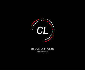 Abstract CL letter logo Design. With black background.