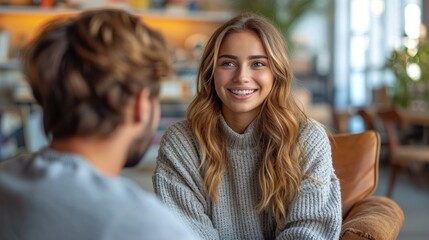 Empathetic Psychologist Leading a Cognitive Behavioral Therapy Session, Providing Mindful Guidance in a Comfortable Office Environment