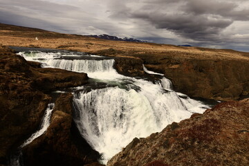 Reykjafoss waterfall is one of the hidden treasures of Skagafjörőur located in the north of Iceland