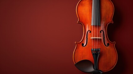 Fototapeta na wymiar Violin as the main focal point in a music-themed backdrop, offering ample space for text