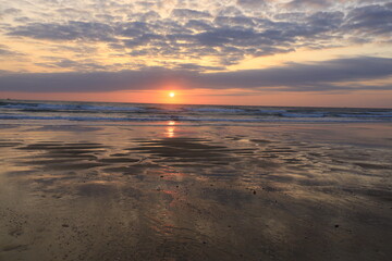 View on a sunset on a beach of Cap-Ferret