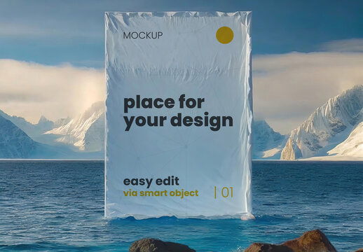 Poster Mockup Glacier North Pole Ice Lake 02