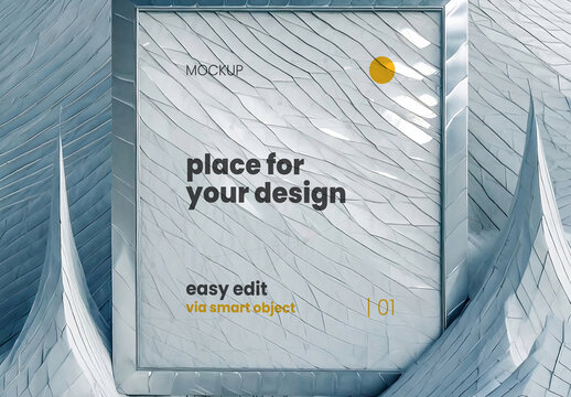 Silver Composition Vertical Frame Mockup 01