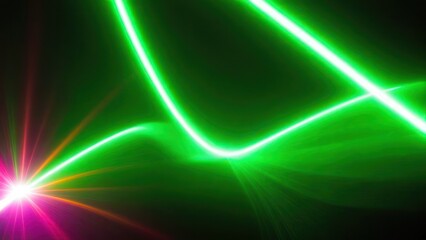 Ethereal Green Fire Laser Light Trail. generative, AI.