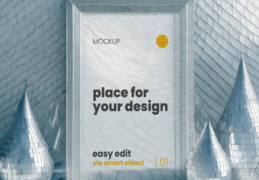 Silver Composition Vertical Frame Mockup 06