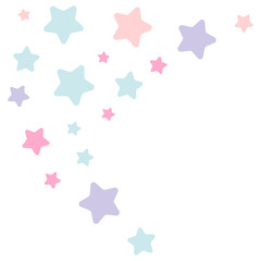 Pastel stars line simple. Vector illustration.	