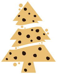 Cracked chocolate chip cookies cartoon. Vector illustration.	