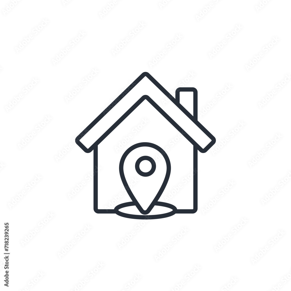 Poster address icon. vector.editable stroke.linear style sign for use web design,logo.symbol illustration.