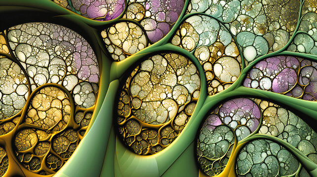 Colorful Cellular Pattern, Abstract Science Background, Artistic Fractal Design, Biological Inspiration