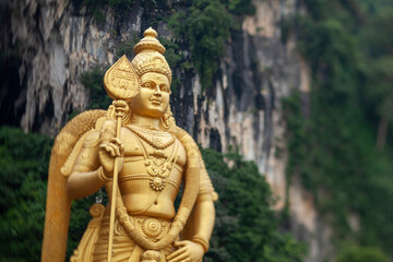Fototapeta na wymiar Batu Caves Murugan Statue in Kuala Lumpur
