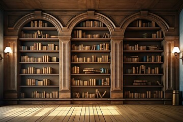 Old book shelf. Generative ai