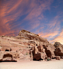 Mountains of Petra, Jordan, Middle East. Petra has been a UNESCO World Heritage Site since 1985