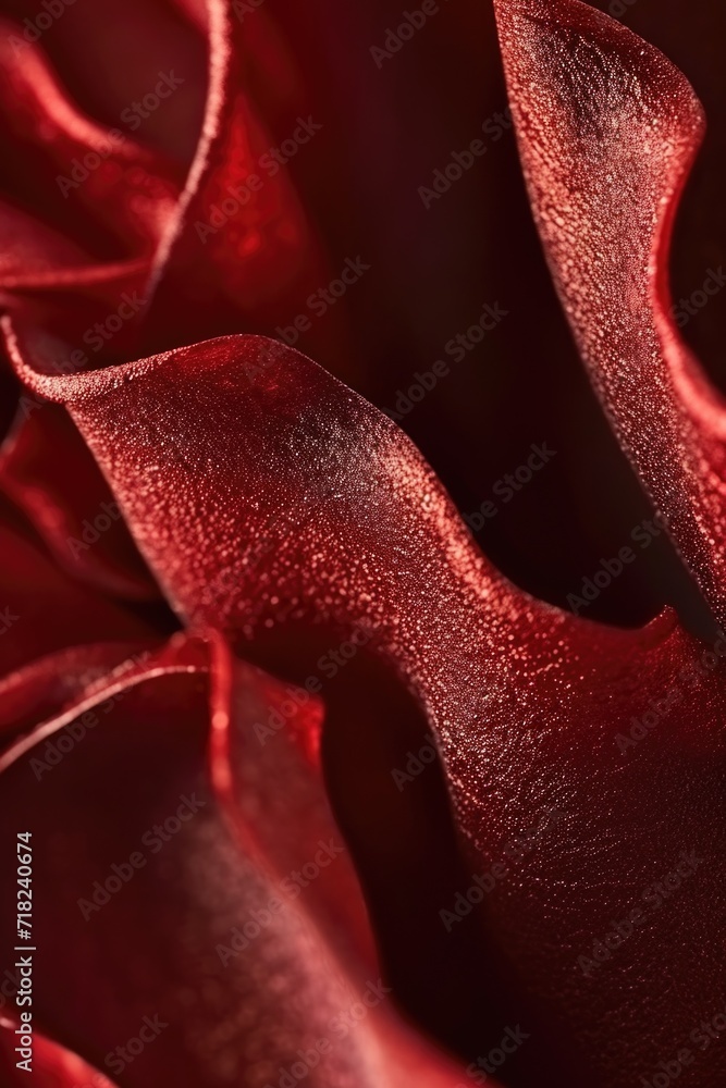 Poster A close-up view of a vibrant red flower. Perfect for adding a pop of color to any project