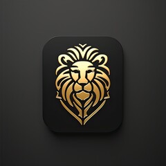 A luxury gold lion head logo