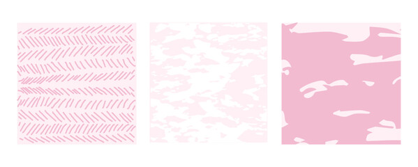 Simple Geometric Hand Drawn Irregular Patterns. Colored Doodle Checkered simple drawing with textures. Square Poster set