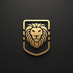 Elegant and luxurious gold lion head logo design.
