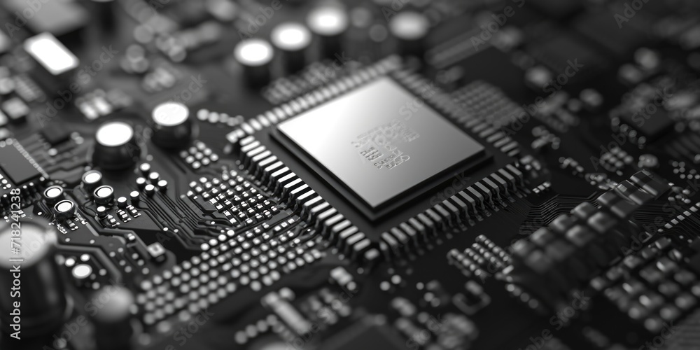 Aufkleber a detailed close-up view of a computer motherboard. this image can be used to depict technology, ele
