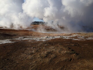 Gunnuhver is an impressive and colourful geothermal field of various mud pools and fumaroles in the southwest part of the Reykjanes Peninsula