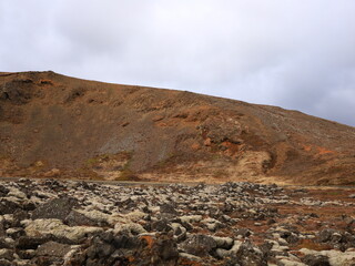 Reykjanesfólkvangur is a nature preserve in Iceland with lava formations, crater lakes, bird...