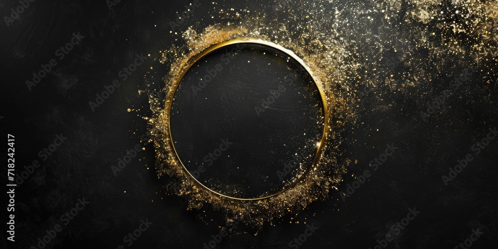Aufkleber A gold frame is displayed against a black background. This image can be used for various design projects