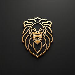 luxury gold lion head logo