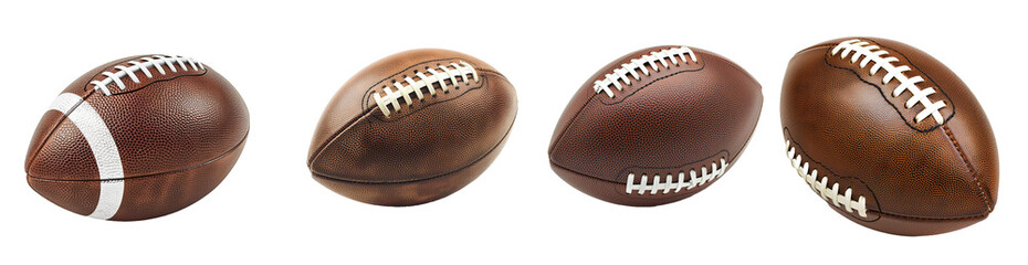 American football ball isolated on a white background.