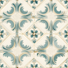 geometric floral tile pattern, batik floral tile pattern, floral motif seamless pattern