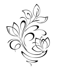 floral design 72. floral design with stylized flowers on stems with leaves and curls. graphic decor