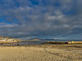 Lyme Regis seafront in Dorset, UK