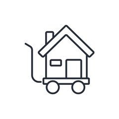 moving home icon. vector.Editable stroke.linear style sign for use web design,logo.Symbol illustration.