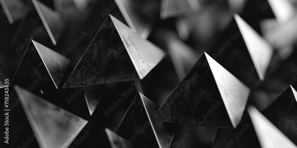 Poster a close-up view of a bunch of metal spikes. this image can be used to depict concepts such as danger