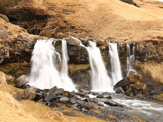 View on a waterfall located at Hamragarðar in South Iceland
