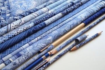 blue different pattern illustrations of individual different woven fabric patterns