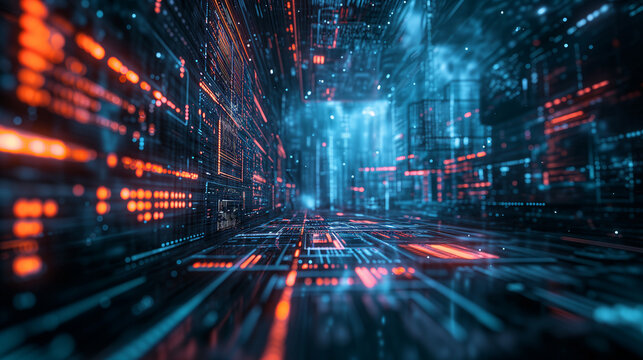 Hintergrundbild einer technischen Anlage welche Daten und Strom darstellt
