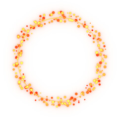 glittering circles, colorful wreath. 3d rendering.	
